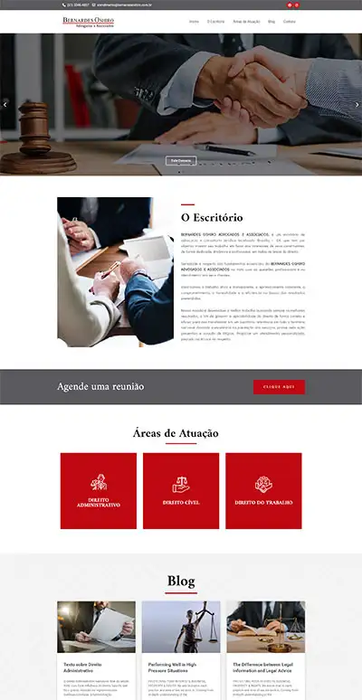 Site para advogado autônomo Bernardes Oshiro Advogados e Associados