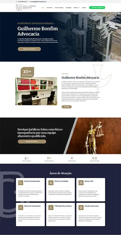 Site para advogado iniciante Guilherme Bonfim Advocacia